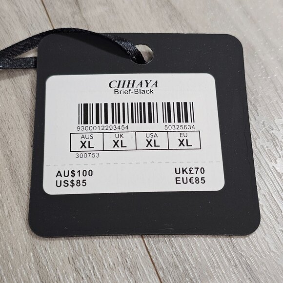 NWT ~ Honey Birdette Chhaya Black Brief Panty Size XL - Picture 3 of 5